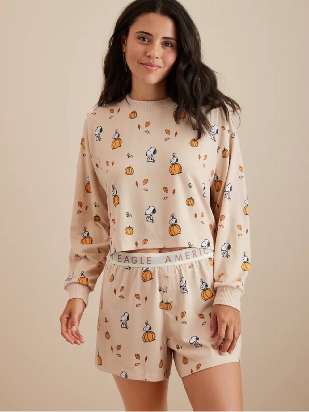 American Eagle AE Peanuts Fall 2024 Plush PJ Set